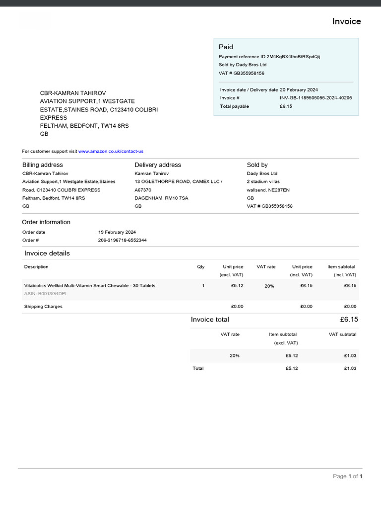 Well Kid | PDF | Invoice | Value Added Tax