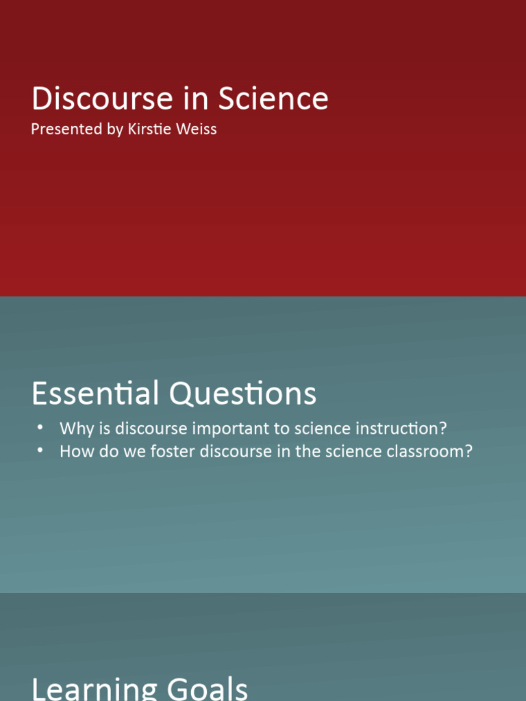 Fostering Discourse in Science Classrooms | PDF | Discourse | Thought