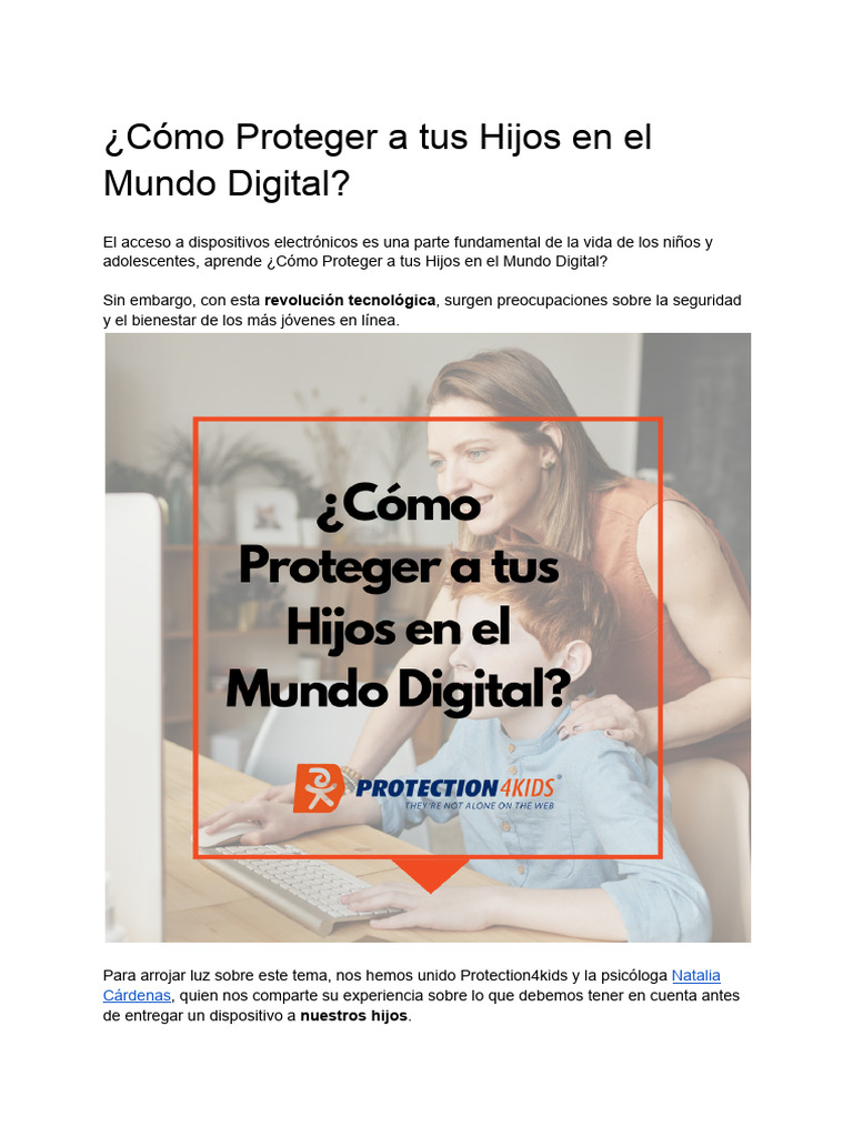Proteger a tus Hijos en el Mundo Digital | PDF | Negocios | Ciencias ...