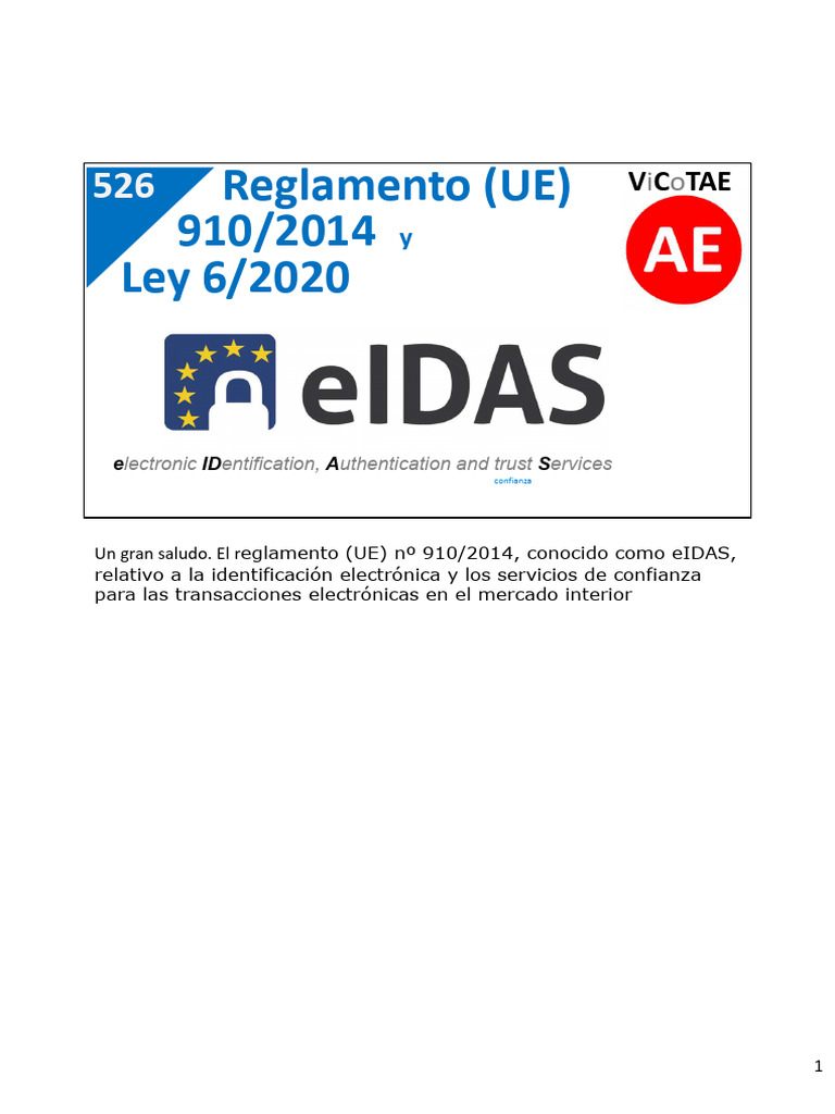 526 eIDAS | PDF | Autenticación | Aplicaciones de la criptografía