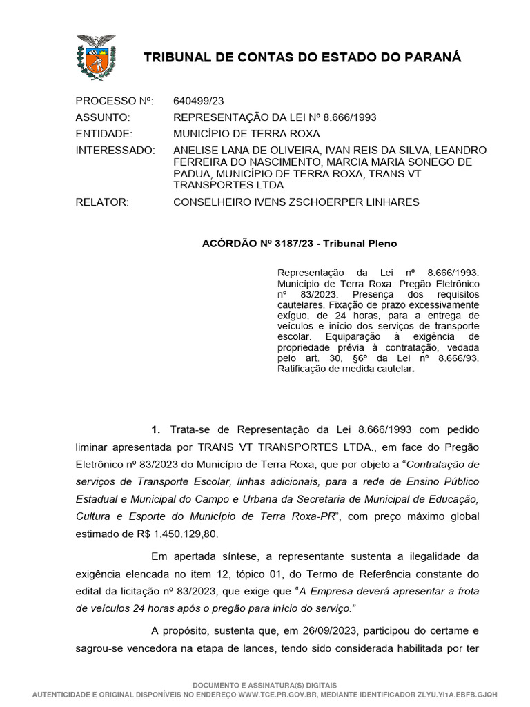 Prazo Exíguo em Licitação de Transporte Escolar | PDF | Injunção