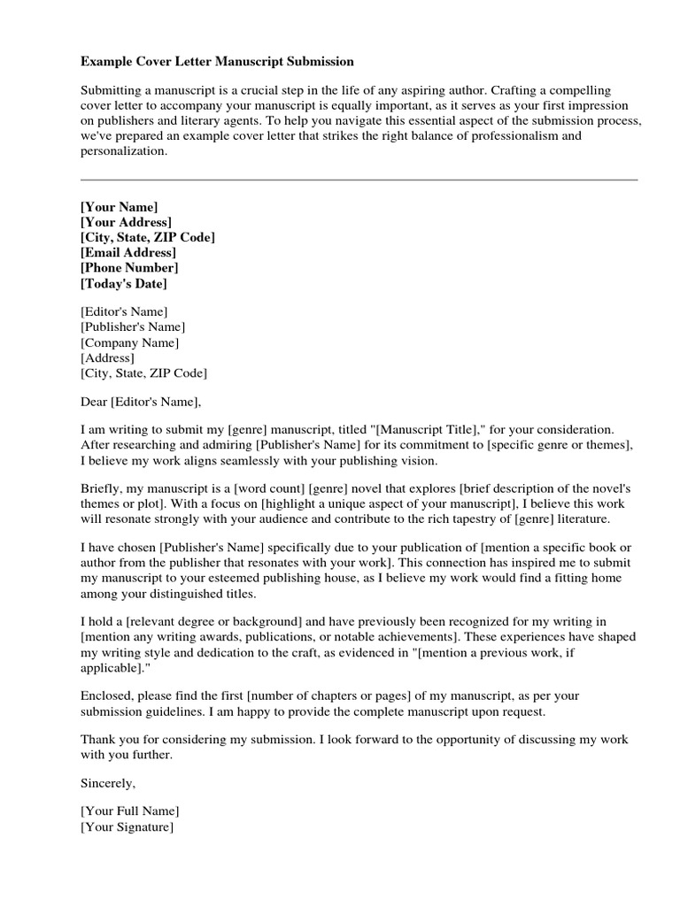 Example Cover Letter Manuscript Submission | PDF | Http Cookie | Résumé