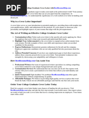 College Graduate Cover Letter Example