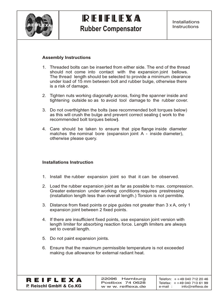 Rubber Expansion Joint Installation Guide | PDF | Technology & Engineering