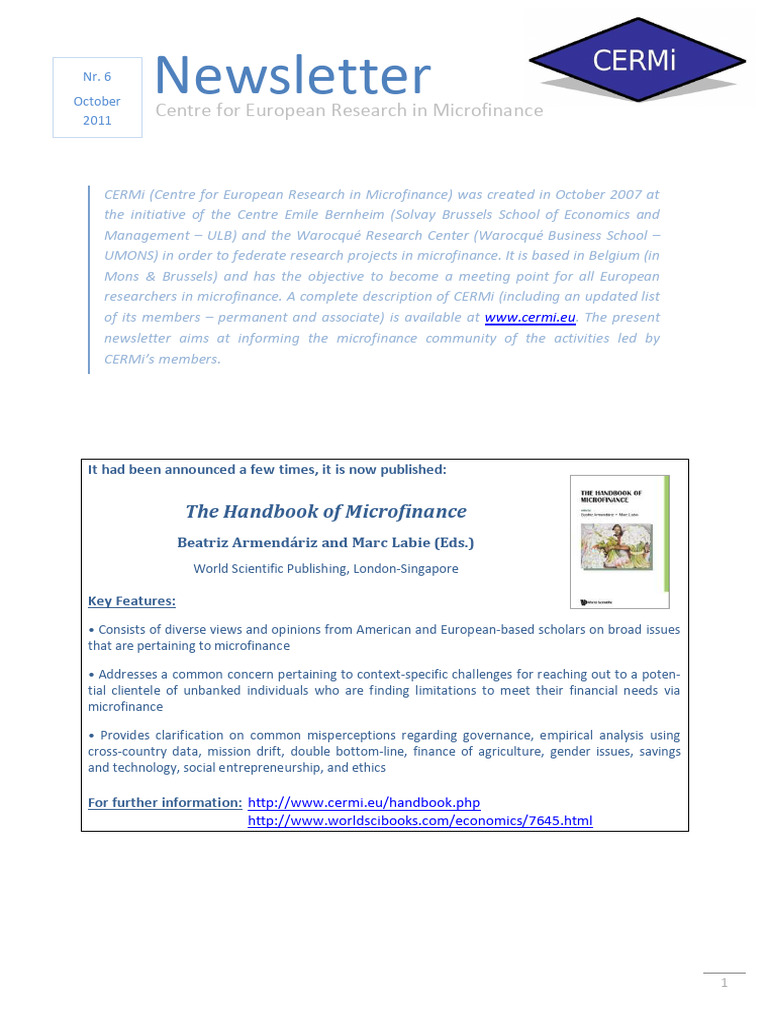 The Handbook Of Microfinance Pdf Microfinance Microcredit