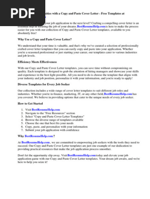 Copy and Paste Cover Letter Free