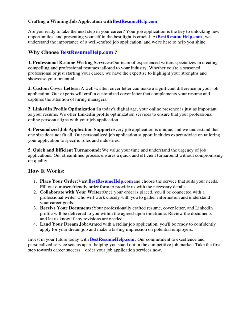 Job Application Tips from BestResumeHelp | PDF | Résumé | Linked In