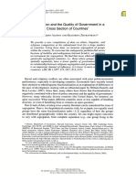 Segregation and The Quality of Government in A Cross Section of Countries (A J W Ekaterina Zhuravskaya) 2011