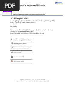 Of Cosmogonic Eros by Ludwig Klages Translated by