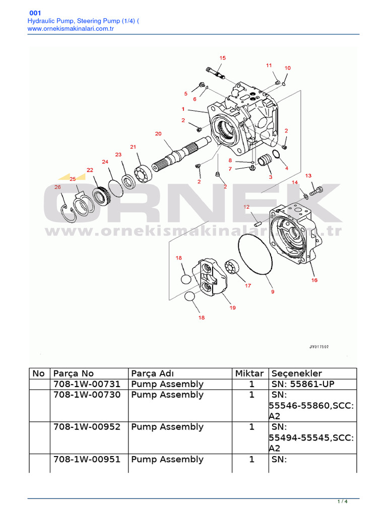 Hydraulic Pump Parts List | PDF | Manufactured Goods | Mechanical ...