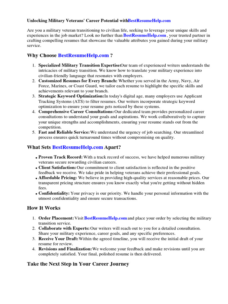 Military Veteran Resume Examples - 1713521892
