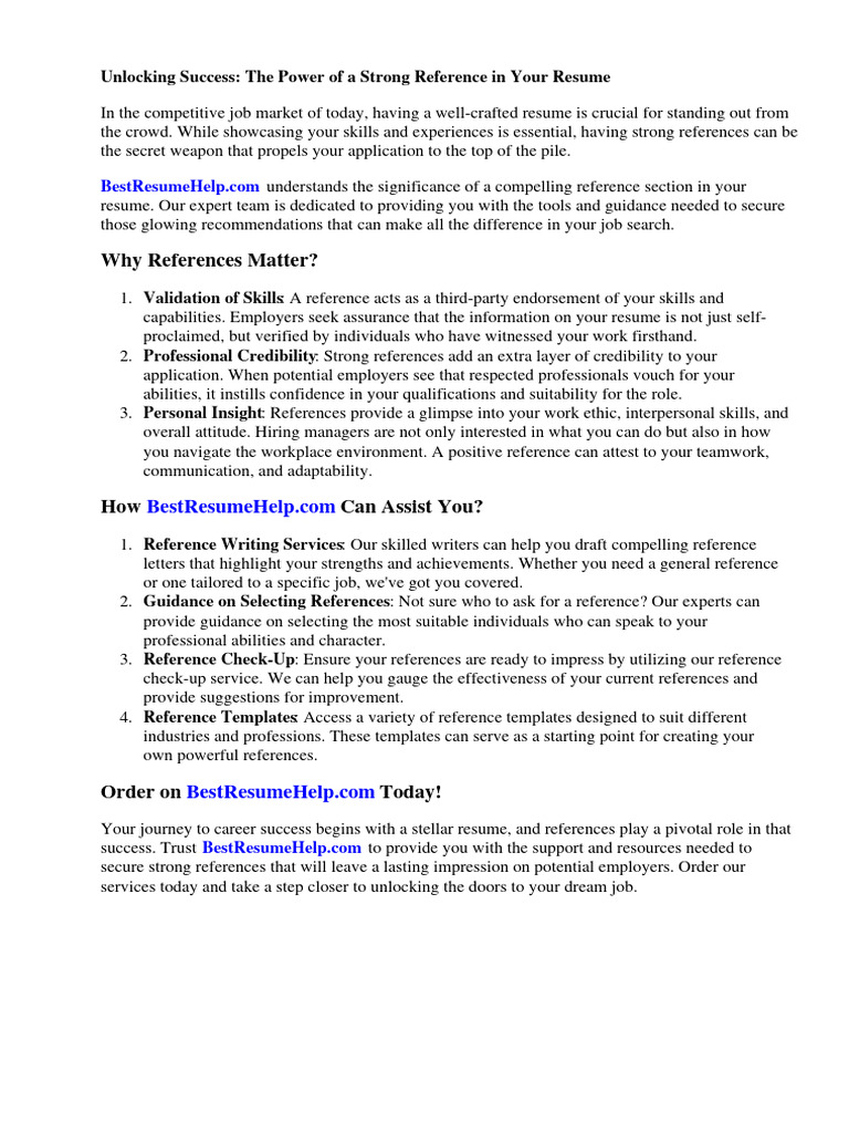 Crafting Effective Employee References | PDF | Employment | Résumé
