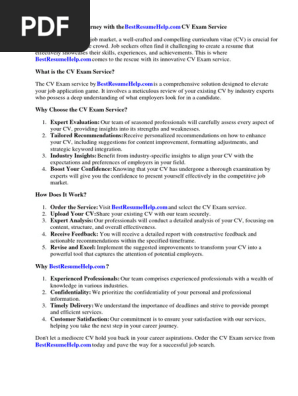 Cv Examples Uk Sales