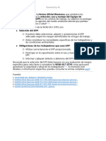 Protección Personal (EPP) en Los Centros de Trabajo. Su Objetivo Es Proteger