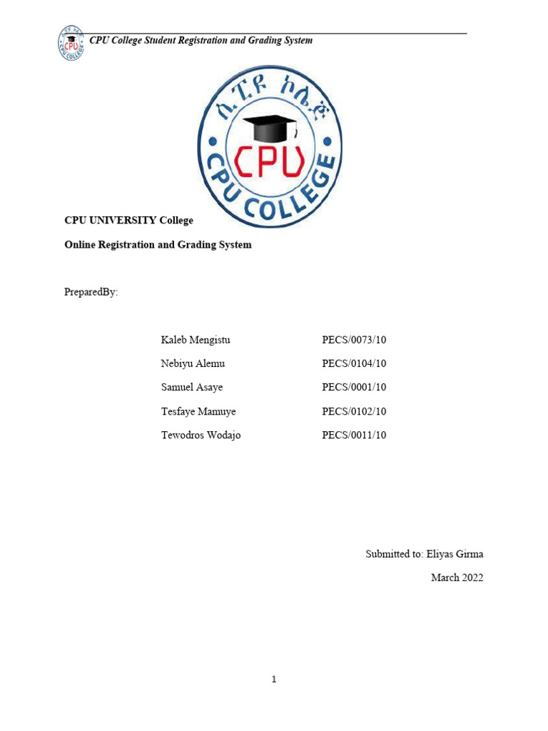 CPU College Registration and Grading System | PDF | World Wide Web ...