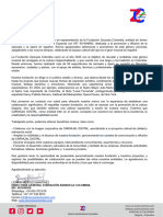 Carta de Presentación Fundación Zarzuela Colombia