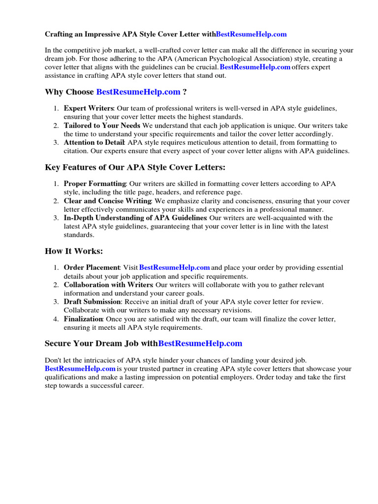 Apa Style Cover Letter Template | PDF | Apa Style | Paragraph