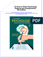 How To Write Psychology Research Reports and Assignments 9Th Edition Full Chapter