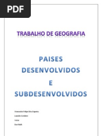 Paises Desenvolvidos e Sobdesenvolvidos
