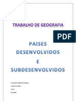 Paises Desenvolvidos e Sobdesenvolvidos