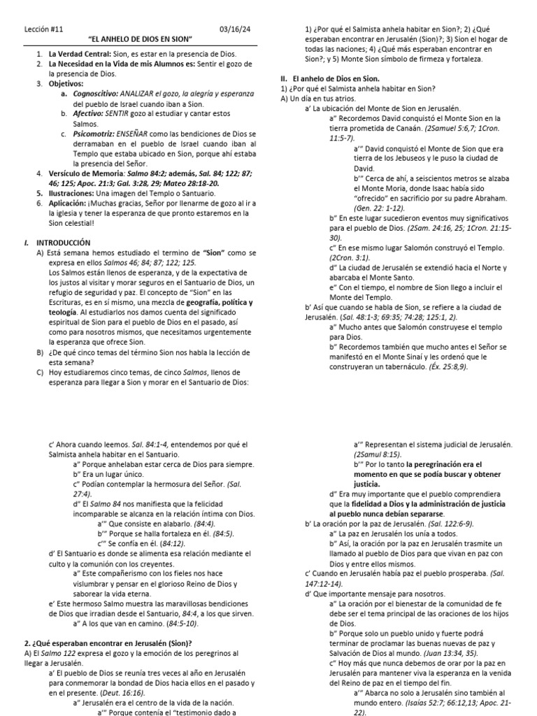 24 1 0316 11 El Anhelo De Dios En Sion Pdf Salmos Jerusalén