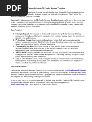 Mccombs Resume Template