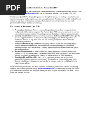 Resume Quiz PDF