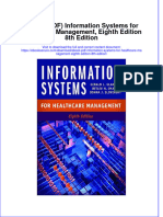 Information Systems For Healthcare Management Eighth Edition 8Th Edition Full Chapter