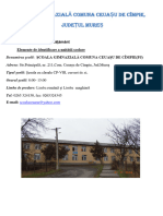 Judeţul Mureş: Şcoala Gimnazială Comuna Ceuașu de Cîmpie
