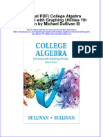 Edocument - 702download Original College Algebra Enhanced With Graphing Utilities 7Th Edition by Michael Sullivan Iii Full Chapter