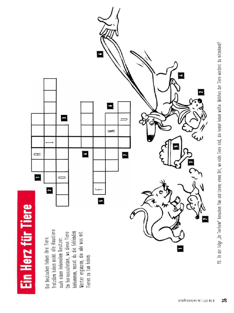 Arbeitsblatt ein herz fuer tiere das bandtagebuch a2 deutsche welle pdf