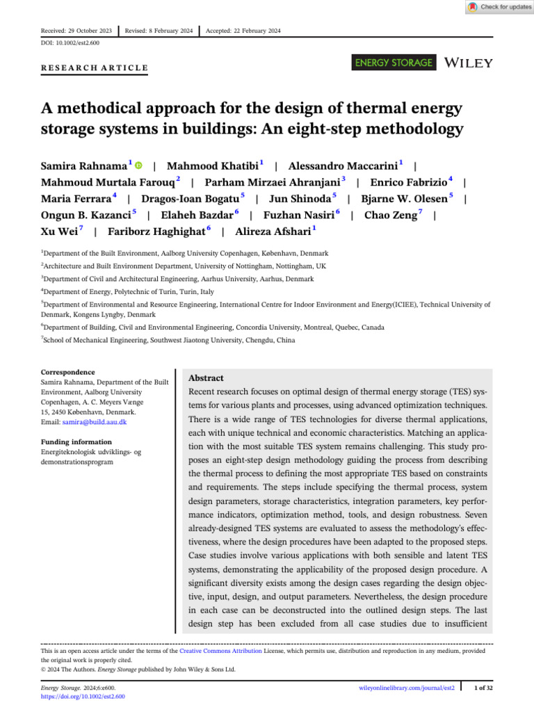 Energy Storage 2024 A Methodical Approach For The Design Of Thermal