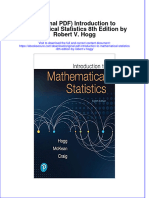 Original Introduction To Mathematical Statistics 8Th Edition by Robert V Hogg Full Chapter