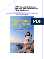 Original Managing Business Ethics Straight Talk About How To Do It Right 7Th Edition Full Chapter