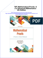 Original Mathematical Proofs A Transition To Advanced Mathematics 4Th Edition Full Chapter