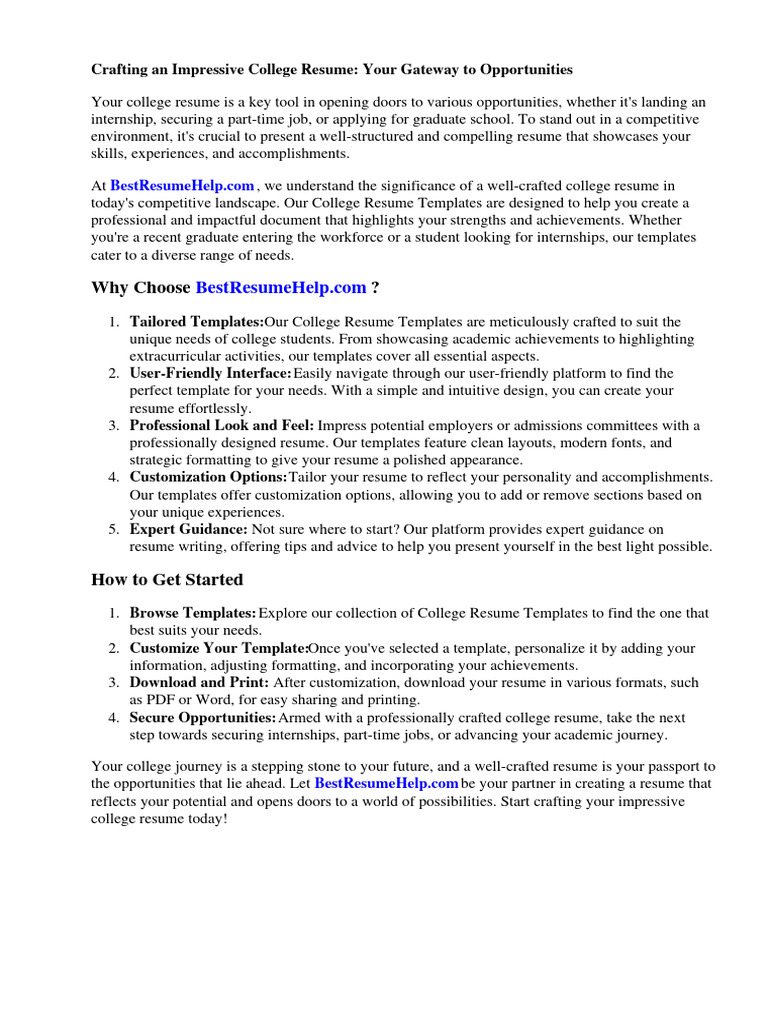 College Resume Template Google Docs PDF Résumé Arial