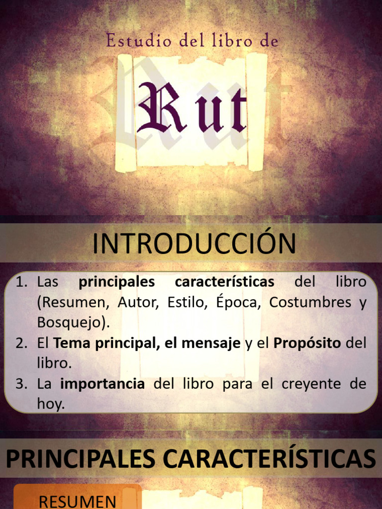 Características y Mensaje del Libro de Rut | PDF | Contenido bíblico ...