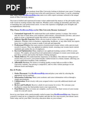 Ohio University Resume Help