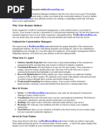 Construction Manager Resume Examples