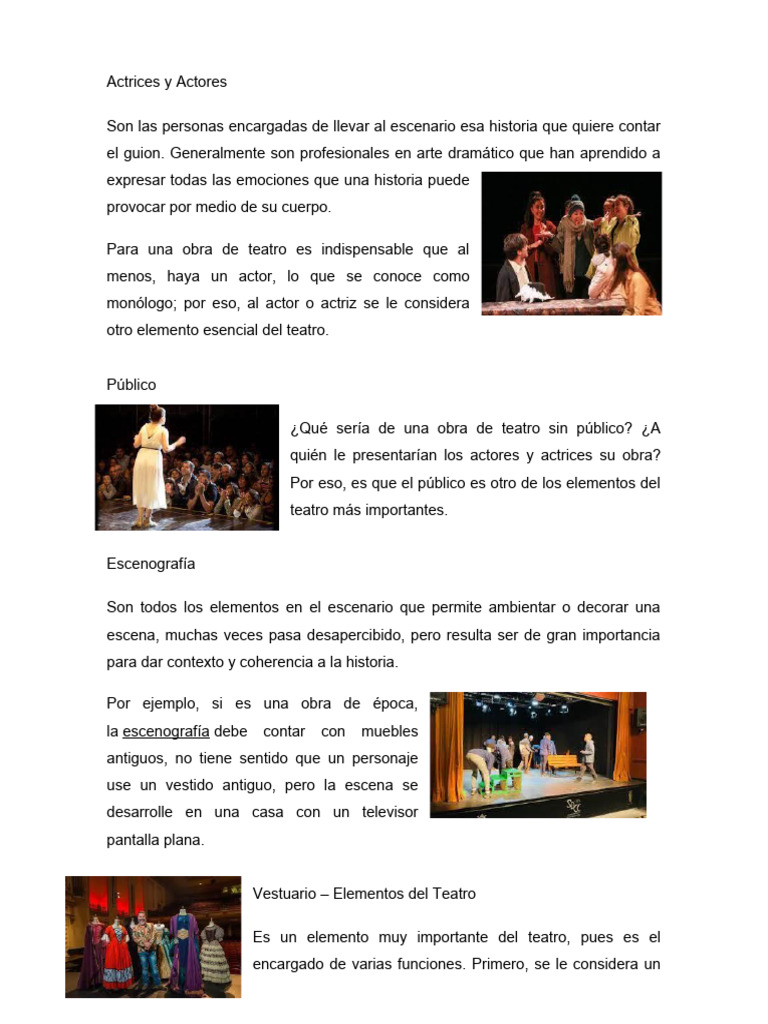 Elementos Esenciales del Teatro | PDF | Teatro | Bailes