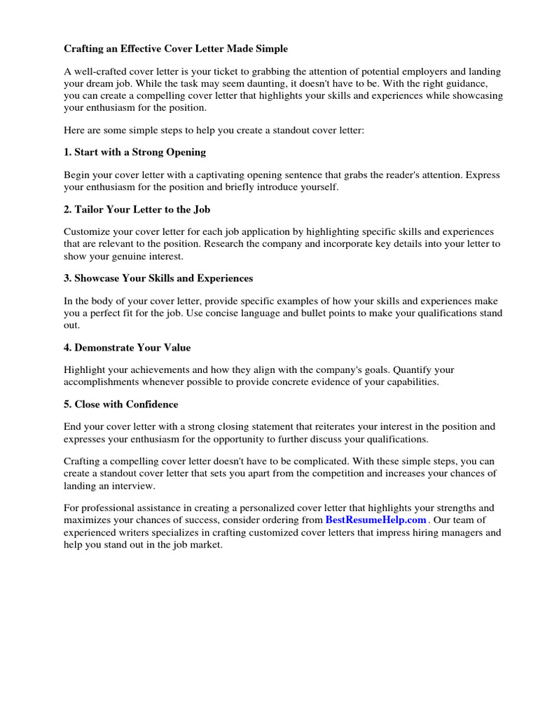 How To Make Simple Cover Letter | PDF | Résumé | Recruitment