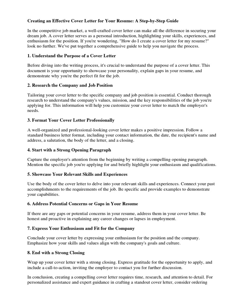 Crafting Your Cover Letter Guide | PDF | Résumé
