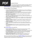 Personal Banker Job Description For Resume