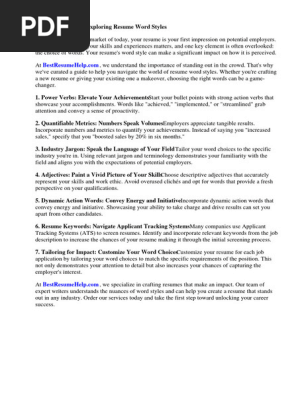 Resume Word Styles