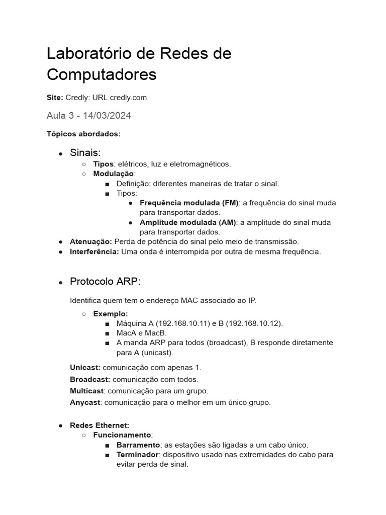 Sinais e Protocolos em Redes de Computadores | PDF | Rede de ...