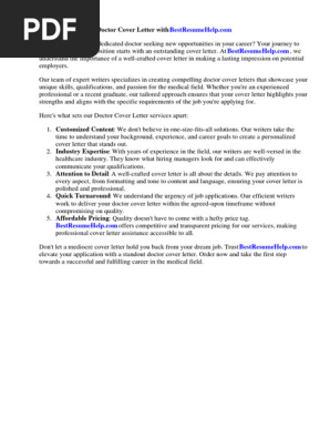 Doctor Cover Letter Sample