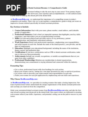 Resume Sample for Dental Assistant