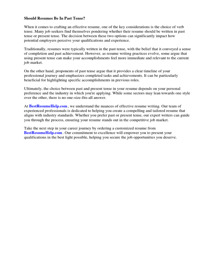 Should Resume Be in Past Tense - 1711739851