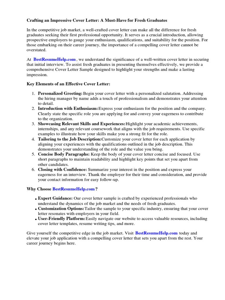 Cover Letter Sample for Fresh Graduate Electrical Engineer PDF