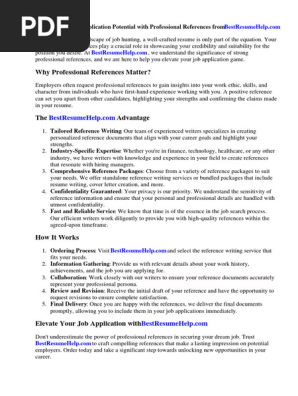 Job Application Reference List Template